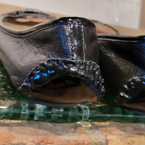 MICHAEL Kors MK "Fulton" Black Leather w/Metal Logo Driving Moc Sz 7.5 - Picture 4 of 12